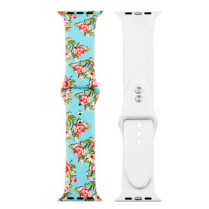 Printed Strap For Apple Watch band 44mm 40mm iwatch 42mm 38mm correa Silicone women bracelet for apple Watch SE 5 4 3 series 6