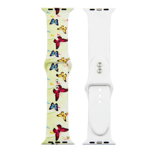 Printed Strap For Apple Watch band 44mm 40mm iwatch 42mm 38mm correa Silicone women bracelet for apple Watch SE 5 4 3 series 6