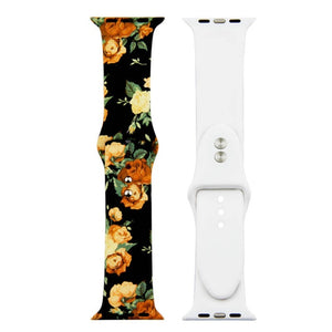 Printed Strap For Apple Watch band 44mm 40mm iwatch 42mm 38mm correa Silicone women bracelet for apple Watch SE 5 4 3 series 6