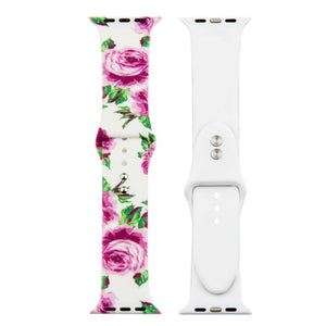 Printed Strap For Apple Watch band 44mm 40mm iwatch 42mm 38mm correa Silicone women bracelet for apple Watch SE 5 4 3 series 6