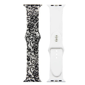 Printed Strap For Apple Watch band 44mm 40mm iwatch 42mm 38mm correa Silicone women bracelet for apple Watch SE 5 4 3 series 6