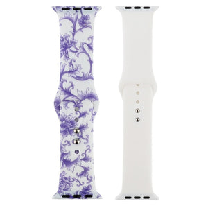 Printed Strap For Apple Watch band 44mm 40mm iwatch 42mm 38mm correa Silicone women bracelet for apple Watch SE 5 4 3 series 6