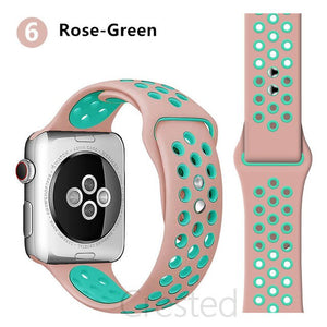 Silicone Strap For Apple Watch band 45mm 41mm 44mm 40mm 38mm 42mm correa Breathable wristband bracelet iWatch serie 7 4 5 6 SE 3