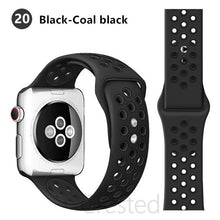 Load image into Gallery viewer, Silicone Strap For Apple Watch band 45mm 41mm 44mm 40mm 38mm 42mm correa Breathable wristband bracelet iWatch serie 7 4 5 6 SE 3
