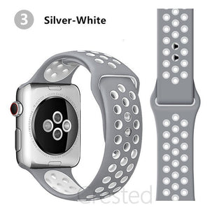 Silicone Strap For Apple Watch band 45mm 41mm 44mm 40mm 38mm 42mm correa Breathable wristband bracelet iWatch serie 7 4 5 6 SE 3