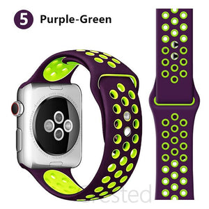 Silicone Strap For Apple Watch band 45mm 41mm 44mm 40mm 38mm 42mm correa Breathable wristband bracelet iWatch serie 7 4 5 6 SE 3