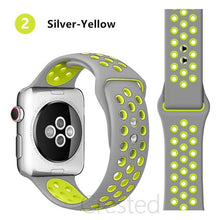 Load image into Gallery viewer, Silicone Strap For Apple Watch band 45mm 41mm 44mm 40mm 38mm 42mm correa Breathable wristband bracelet iWatch serie 7 4 5 6 SE 3

