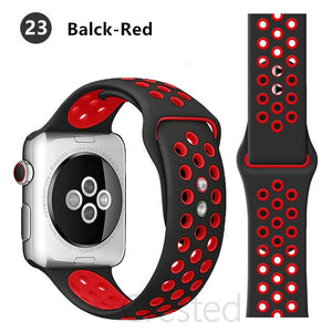 Silicone Strap For Apple Watch band 45mm 41mm 44mm 40mm 38mm 42mm correa Breathable wristband bracelet iWatch serie 7 4 5 6 SE 3