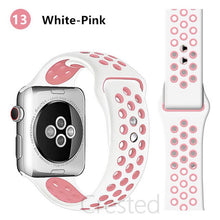 Load image into Gallery viewer, Silicone Strap For Apple Watch band 45mm 41mm 44mm 40mm 38mm 42mm correa Breathable wristband bracelet iWatch serie 7 4 5 6 SE 3
