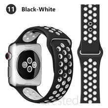 Load image into Gallery viewer, Silicone Strap For Apple Watch band 45mm 41mm 44mm 40mm 38mm 42mm correa Breathable wristband bracelet iWatch serie 7 4 5 6 SE 3
