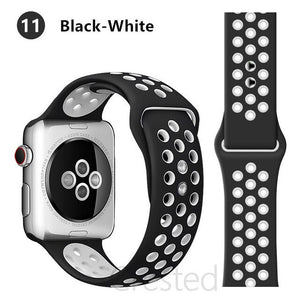 Silicone Strap For Apple Watch band 45mm 41mm 44mm 40mm 38mm 42mm correa Breathable wristband bracelet iWatch serie 7 4 5 6 SE 3