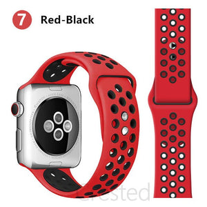 Silicone Strap For Apple Watch band 45mm 41mm 44mm 40mm 38mm 42mm correa Breathable wristband bracelet iWatch serie 7 4 5 6 SE 3