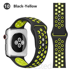 Silicone Strap For Apple Watch band 45mm 41mm 44mm 40mm 38mm 42mm correa Breathable wristband bracelet iWatch serie 7 4 5 6 SE 3