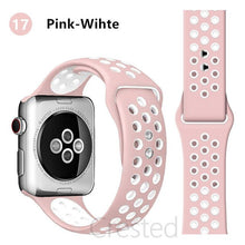 Load image into Gallery viewer, Silicone Strap For Apple Watch band 45mm 41mm 44mm 40mm 38mm 42mm correa Breathable wristband bracelet iWatch serie 7 4 5 6 SE 3
