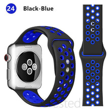 Load image into Gallery viewer, Silicone Strap For Apple Watch band 45mm 41mm 44mm 40mm 38mm 42mm correa Breathable wristband bracelet iWatch serie 7 4 5 6 SE 3
