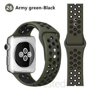 Silicone Strap For Apple Watch band 45mm 41mm 44mm 40mm 38mm 42mm correa Breathable wristband bracelet iWatch serie 7 4 5 6 SE 3
