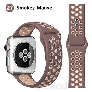 Silicone Strap For Apple Watch band 45mm 41mm 44mm 40mm 38mm 42mm correa Breathable wristband bracelet iWatch serie 7 4 5 6 SE 3