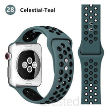 Load image into Gallery viewer, Silicone Strap For Apple Watch band 45mm 41mm 44mm 40mm 38mm 42mm correa Breathable wristband bracelet iWatch serie 7 4 5 6 SE 3
