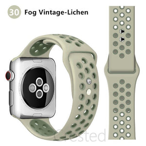 Silicone Strap For Apple Watch band 45mm 41mm 44mm 40mm 38mm 42mm correa Breathable wristband bracelet iWatch serie 7 4 5 6 SE 3