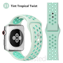 Load image into Gallery viewer, Silicone Strap For Apple Watch band 45mm 41mm 44mm 40mm 38mm 42mm correa Breathable wristband bracelet iWatch serie 7 4 5 6 SE 3
