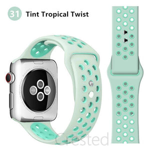 Silicone Strap For Apple Watch band 45mm 41mm 44mm 40mm 38mm 42mm correa Breathable wristband bracelet iWatch serie 7 4 5 6 SE 3