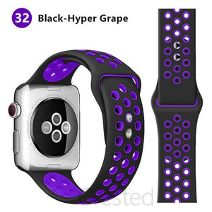 Silicone Strap For Apple Watch band 45mm 41mm 44mm 40mm 38mm 42mm correa Breathable wristband bracelet iWatch serie 7 4 5 6 SE 3