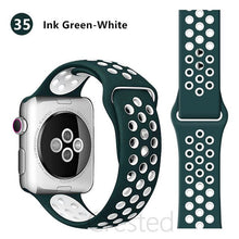 Load image into Gallery viewer, Silicone Strap For Apple Watch band 45mm 41mm 44mm 40mm 38mm 42mm correa Breathable wristband bracelet iWatch serie 7 4 5 6 SE 3
