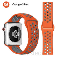 Load image into Gallery viewer, Silicone Strap For Apple Watch band 45mm 41mm 44mm 40mm 38mm 42mm correa Breathable wristband bracelet iWatch serie 7 4 5 6 SE 3
