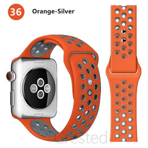 Silicone Strap For Apple Watch band 45mm 41mm 44mm 40mm 38mm 42mm correa Breathable wristband bracelet iWatch serie 7 4 5 6 SE 3