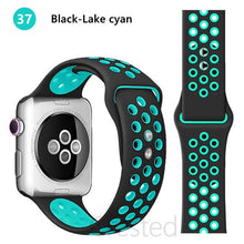 Load image into Gallery viewer, Silicone Strap For Apple Watch band 45mm 41mm 44mm 40mm 38mm 42mm correa Breathable wristband bracelet iWatch serie 7 4 5 6 SE 3
