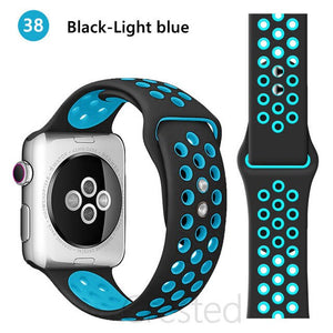 Silicone Strap For Apple Watch band 45mm 41mm 44mm 40mm 38mm 42mm correa Breathable wristband bracelet iWatch serie 7 4 5 6 SE 3