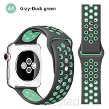 Load image into Gallery viewer, Silicone Strap For Apple Watch band 45mm 41mm 44mm 40mm 38mm 42mm correa Breathable wristband bracelet iWatch serie 7 4 5 6 SE 3
