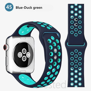 Silicone Strap For Apple Watch band 45mm 41mm 44mm 40mm 38mm 42mm correa Breathable wristband bracelet iWatch serie 7 4 5 6 SE 3