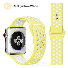 Load image into Gallery viewer, Silicone Strap For Apple Watch band 45mm 41mm 44mm 40mm 38mm 42mm correa Breathable wristband bracelet iWatch serie 7 4 5 6 SE 3
