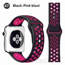 Load image into Gallery viewer, Silicone Strap For Apple Watch band 45mm 41mm 44mm 40mm 38mm 42mm correa Breathable wristband bracelet iWatch serie 7 4 5 6 SE 3
