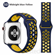 Load image into Gallery viewer, Silicone Strap For Apple Watch band 45mm 41mm 44mm 40mm 38mm 42mm correa Breathable wristband bracelet iWatch serie 7 4 5 6 SE 3

