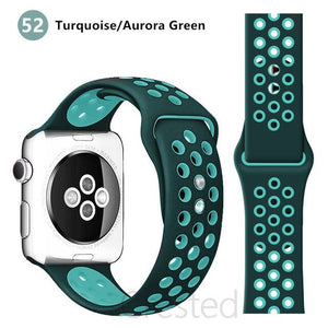 Silicone Strap For Apple Watch band 45mm 41mm 44mm 40mm 38mm 42mm correa Breathable wristband bracelet iWatch serie 7 4 5 6 SE 3