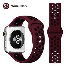 Load image into Gallery viewer, Silicone Strap For Apple Watch band 45mm 41mm 44mm 40mm 38mm 42mm correa Breathable wristband bracelet iWatch serie 7 4 5 6 SE 3
