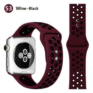 Silicone Strap For Apple Watch band 45mm 41mm 44mm 40mm 38mm 42mm correa Breathable wristband bracelet iWatch serie 7 4 5 6 SE 3