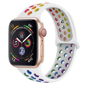 Silicone Strap For Apple Watch band 45mm 41mm 44mm 40mm 38mm 42mm correa Breathable wristband bracelet iWatch serie 7 4 5 6 SE 3