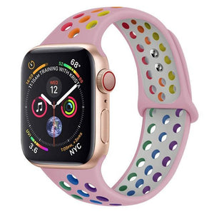 Silicone Strap For Apple Watch band 45mm 41mm 44mm 40mm 38mm 42mm correa Breathable wristband bracelet iWatch serie 7 4 5 6 SE 3