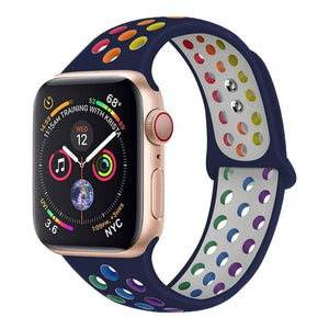 Silicone Strap For Apple Watch band 45mm 41mm 44mm 40mm 38mm 42mm correa Breathable wristband bracelet iWatch serie 7 4 5 6 SE 3