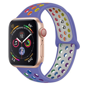 Silicone Strap For Apple Watch band 45mm 41mm 44mm 40mm 38mm 42mm correa Breathable wristband bracelet iWatch serie 7 4 5 6 SE 3